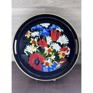 Vtg MINT Tom Taylor Tray Gift Of Nature Big Bouquet Otagiri Japan 13" Flower